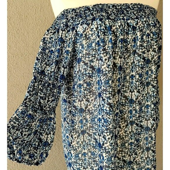 Women's Greylin Jessalyn Off The Shoulder Blouse in Pearl Blue Size XS - Picture 8 of 9